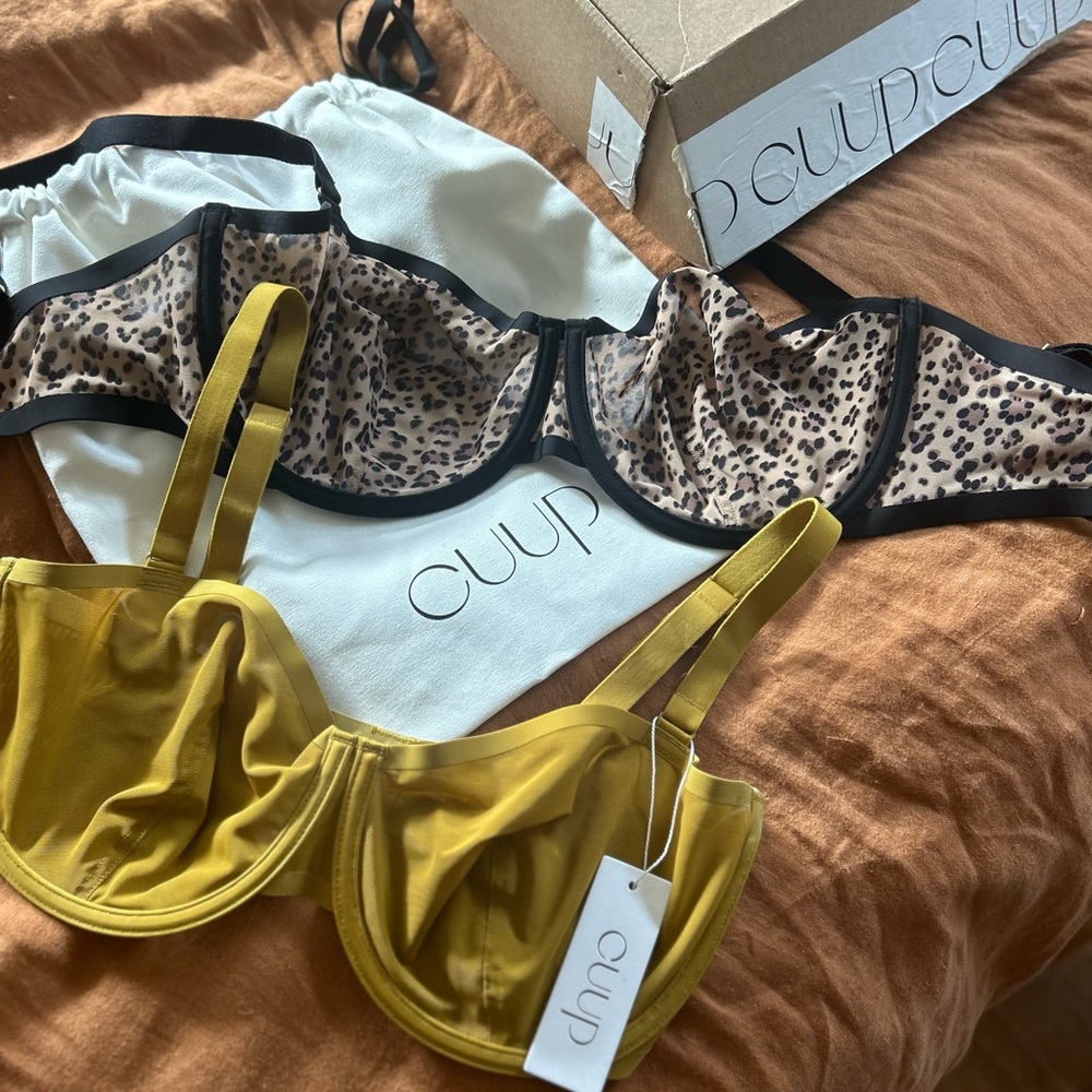 CUUP Balconette Bra - Mesh GOLD and LEOPARD